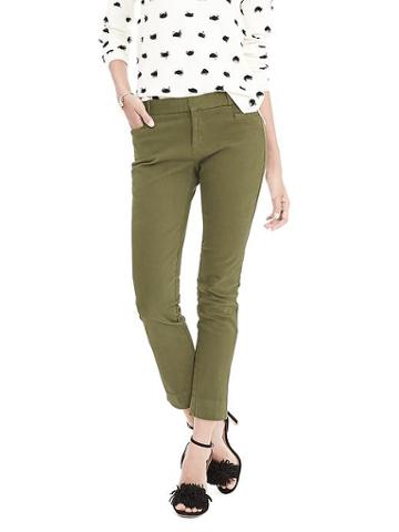 Banana Republic Sloan Fit Garment Dye Slim Ankle Pant Size 0 Petite - Fresh Olive