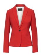 Banana Republic Womens Classic-fit Machine-washable Italian Wool Blend Blazer Hot Red Size 0