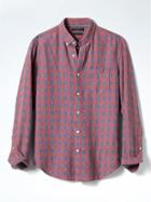 Banana Republic Camden Fit Check Linen Shirt - Red