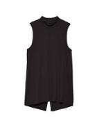 Banana Republic Womens Life In Motion Ultra-soft Modal Split-back Mock Neck Top Black Size L