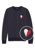 Banana Republic Womens Classic Fleece Sweatshirt Navy Blue Size S