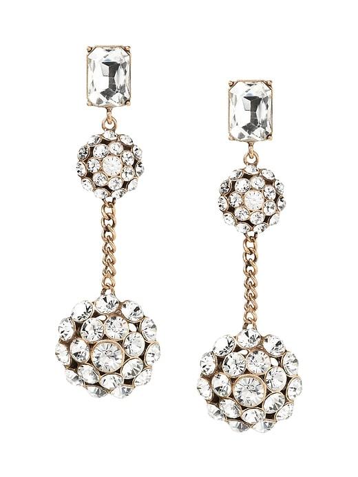 Banana Republic Womens Crystal Dome Drop Earring Clear Size One Size