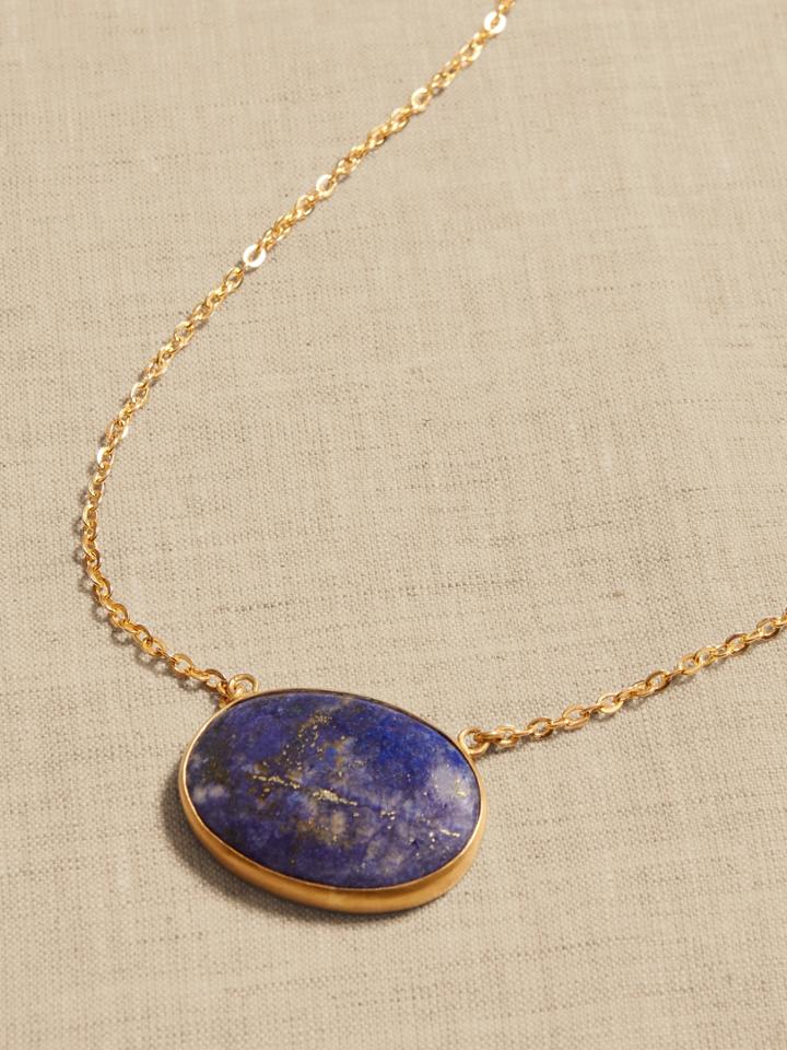 Mykonos Lapis Pendant Necklace | Aureus + Argent
