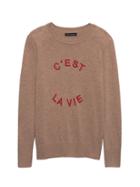 Banana Republic Womens Italian Merino-blend C';est La Vie Sweater Camel Size Xxl