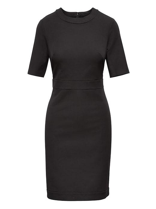 Banana Republic Womens Petite Bi-stretch Sheath Dress Black Size 6