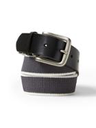 Banana Republic Mens Stretch-web Buckle Belt Gray & White Stripe Size 32