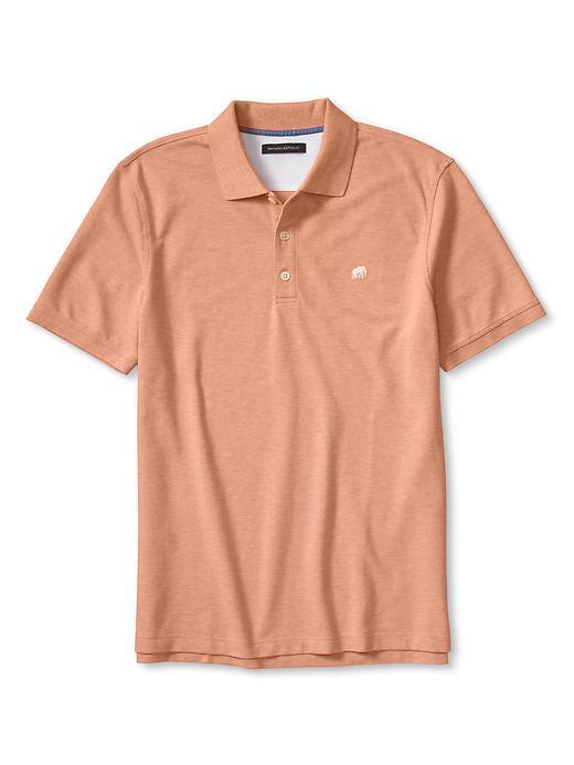 Banana Republic Mens Faux Heather Pique Polo Size L - Orange