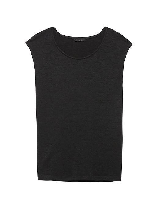 Banana Republic Womens Soft Jersey Side-slit Top Black Size Xxl