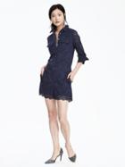 Banana Republic Womens Long Sleeve Lace Romper Size 0 - Preppy Navy