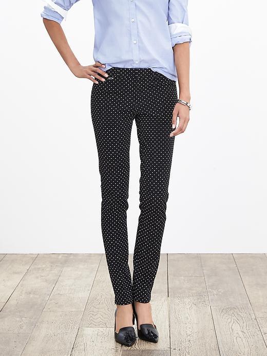 Banana Republic Sloan Fit Dot Slim Ankle Pant Size 0 Petite - Dark Grey Heather