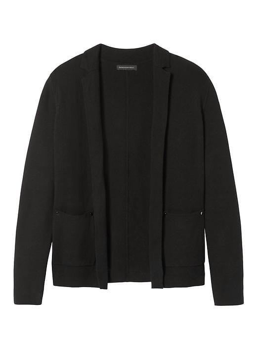 Banana Republic Womens Wool Blend Sweater Blazer - Black