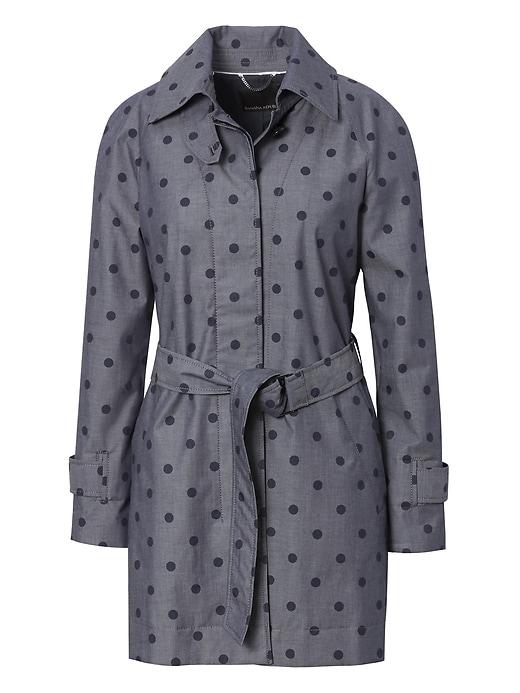 Banana Republic Womens Chambray Dot Trench Coat Chambray Size Xs