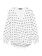 Banana Republic Womens Stretch-crepe Wrap-front Top Cool Dot Size M