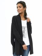 Banana Republic Womens Split Side Open Cardigan Size L Tall - Black