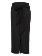 Banana Republic Womens Ribbed Luxespun Tie-waist Midi Skirt Black Size S