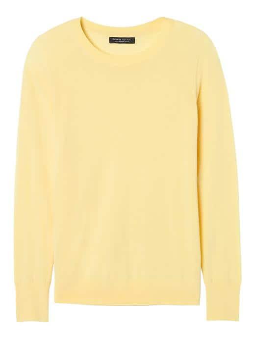 Banana Republic Womens Merino Pullover Crew - Yellow
