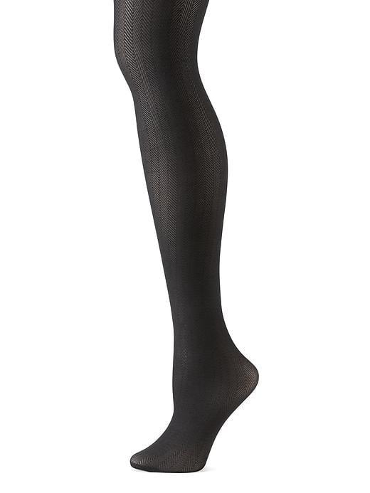 Banana Republic Womens Herringbone Tights Black Size S