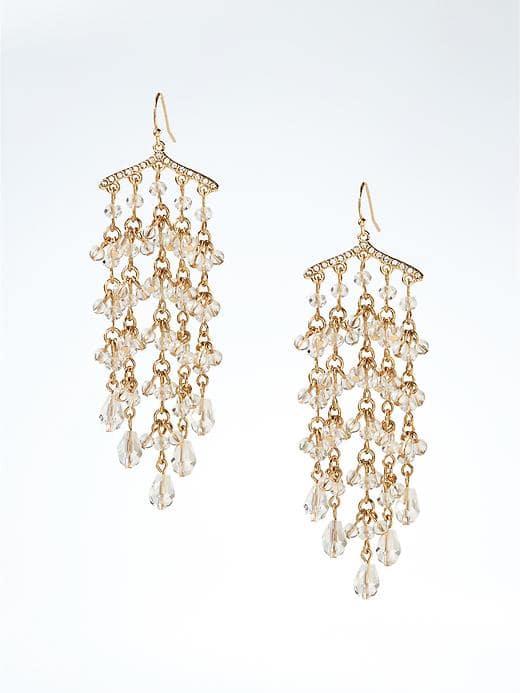 Banana Republic Shimmering Seas Chandelier Earrings - Clear