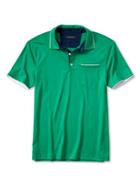 Banana Republic Mens Luxe Touch Piped Polo Size L Tall - Green