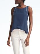 Banana Republic Womens Easy Care Framed Top - Navy