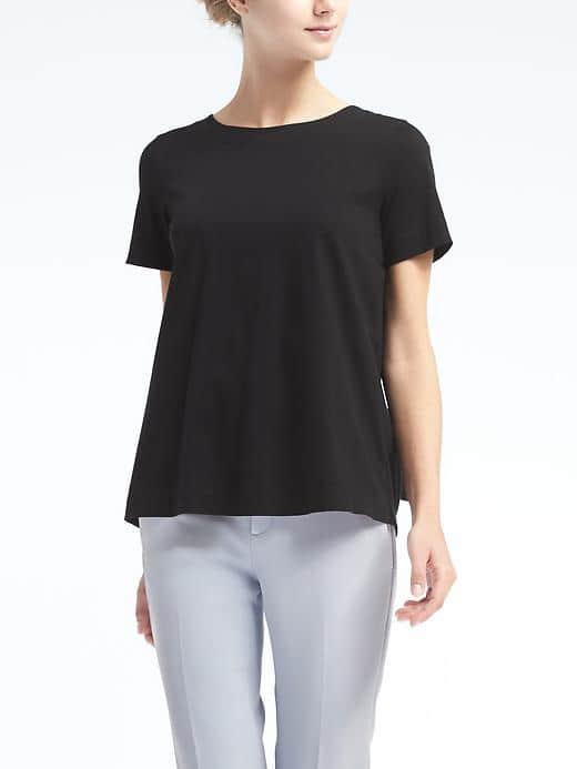 Banana Republic Womens Bow Back Couture Tee - Black