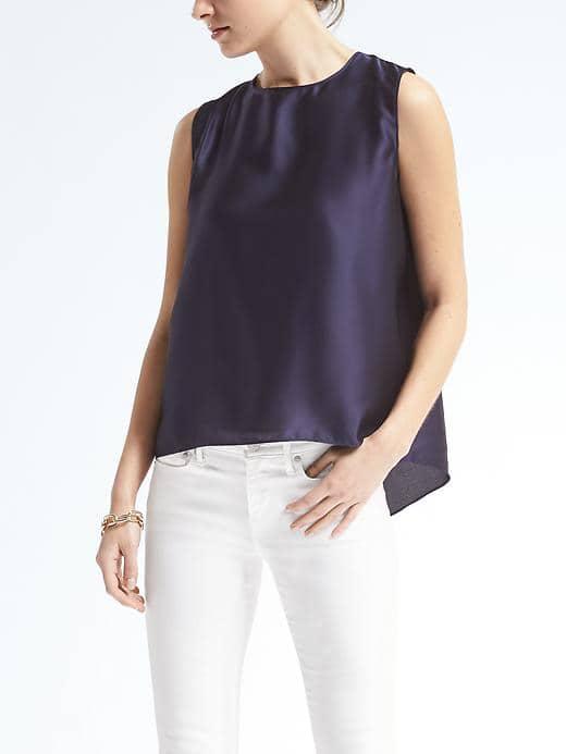 Banana Republic Charmeuse Drape Back Top - Royal Blue
