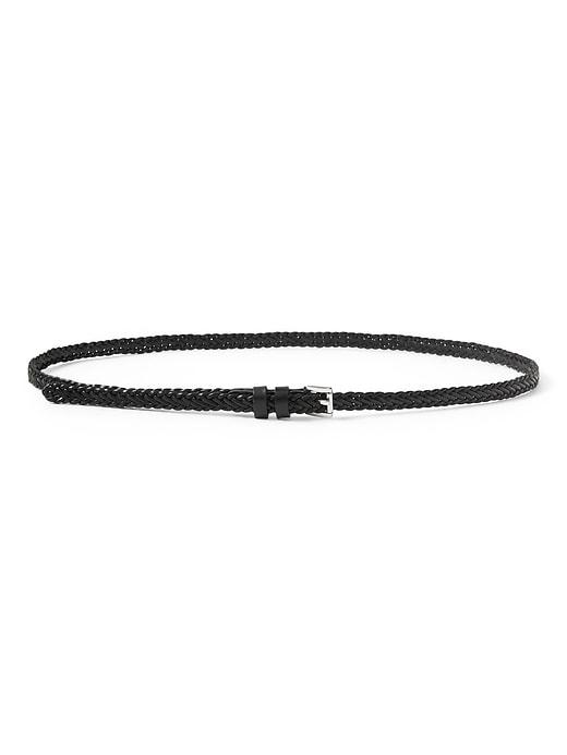 Banana Republic Womens Braided Leather Skinny Trouser Belt Black Size M