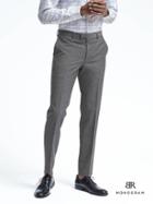 Banana Republic Mens Slim Monogram Grey Wool Blend Suit Trouser - Gray Texture