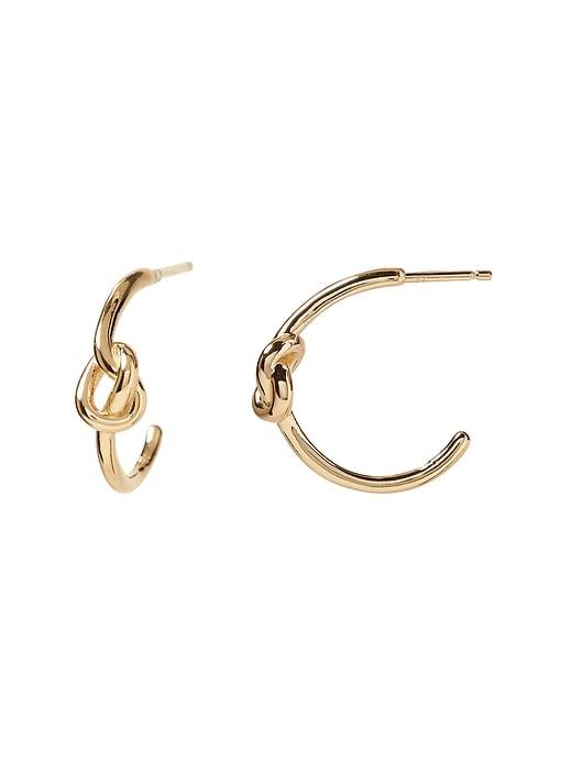 Banana Republic Womens Everyday Luxuries 14k Gold-plated Knot Mini Hoop Gold Size One Size