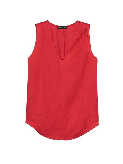 Banana Republic Womens Pleated Drapey Tank Ultra Red Size M