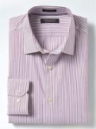 Banana Republic Mens Camden Fit Non Iron Stretch Strip Shirt - Dried Cherry