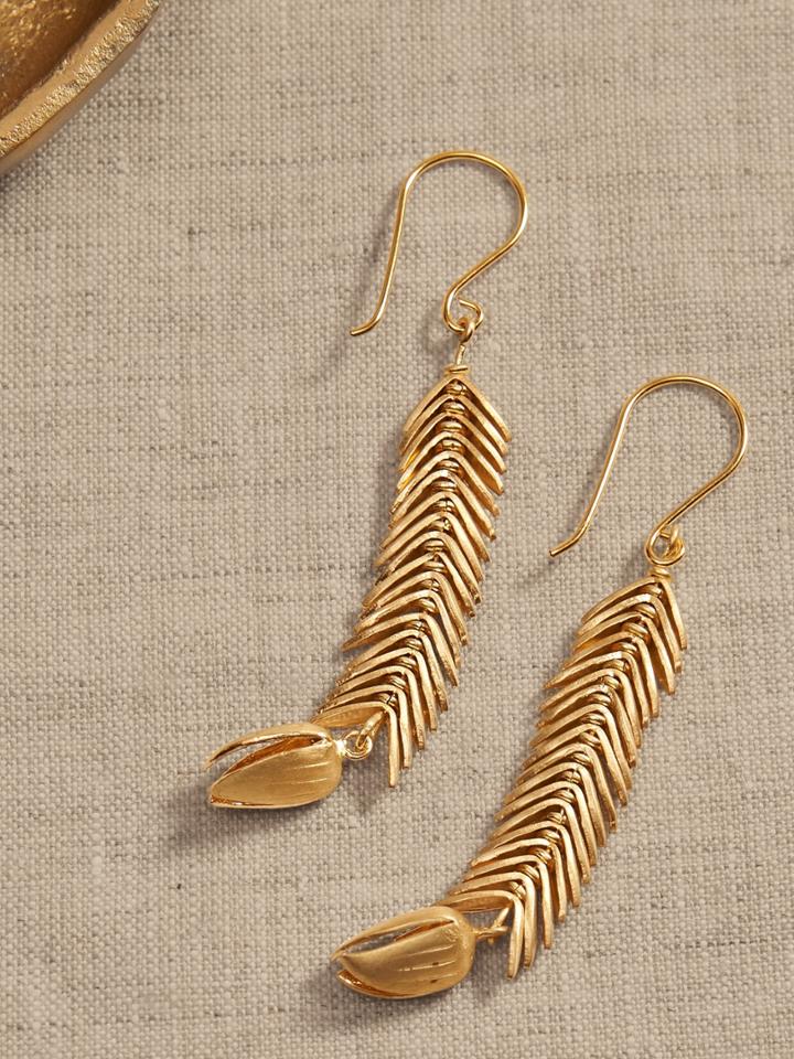 Golden Leaf Earrings | Aureus + Argent