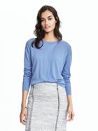Banana Republic Womens Silk Cashmere Drapey Front Pullover Size M - Periwinkle