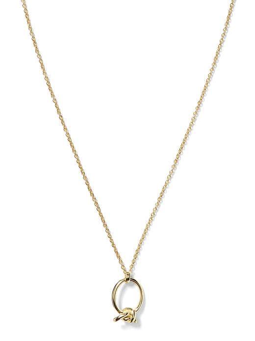 Banana Republic Nautical Knot Pendant Necklace - Gold