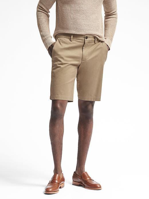 Banana Republic Mens Aiden Slim Stretch Cotton Short - Acorn