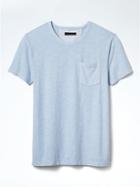 Banana Republic Mens Heritage Washed Pocket Tee - Cool Water