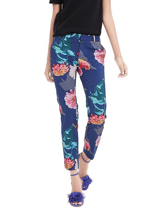 Banana Republic Avery Fit Floral Crop Size 0 Petite - Silky Floral Cool