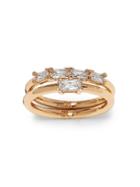 Banana Republic Womens Delicate Baguette Stack Rings Gold Size 5