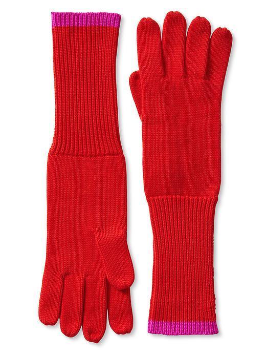 Banana Republic Colorblock Long Glove - Red | LookMazing