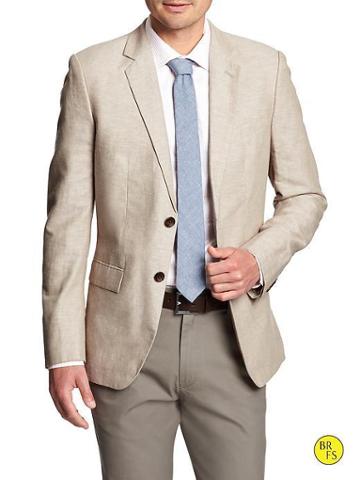 Banana Republic Factory Linen/cotton Suit Blazer - Natural Beige