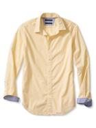 Banana Republic Mens Grant Fit Custom 078 Wash Dobby Shirt Size L Tall - Yellow