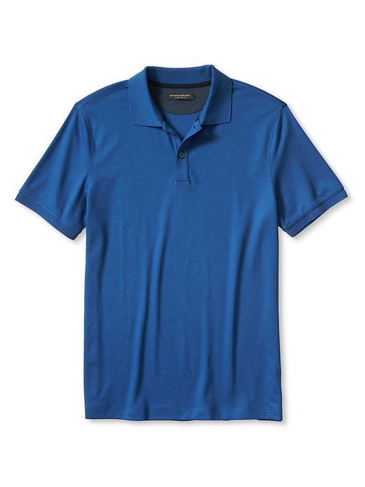 Banana Republic Mens Luxe Touch Polo Size L Tall - Light Blue