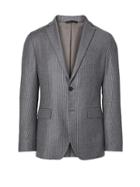 Banana Republic Mens Slim Gray Pinstripe Italian Wool Flannel Suit Jacket Gray Sky Size 38