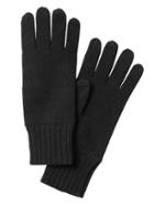 Banana Republic Womens Wool-cotton Blend Ribbed-knit Glove Black Size One Size
