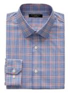 Banana Republic Mens Grant Slim-fit Non-iron Check Shirt Tanzanite Gem Size L