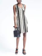 Banana Republic Womens Stripe Knit Faux Wrap Dress - Bold Blue Stripe