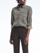 Banana Republic Womens Dillon Fit Utility Shirt - Vicuna