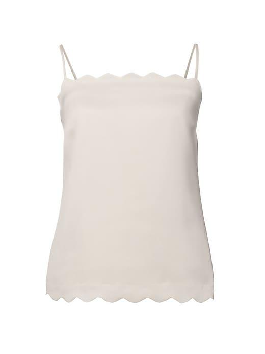 Banana Republic Womens Scalloped Essential Camisole Ivory Size Xl