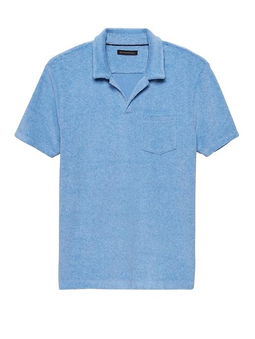 Banana Republic Mens Terry Polo Shirt Blue Oxford Size Xxs