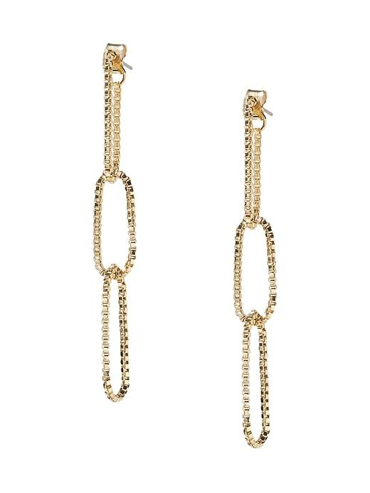 Banana Republic Womens Liquid Links Linear Earring Gold Size One Size